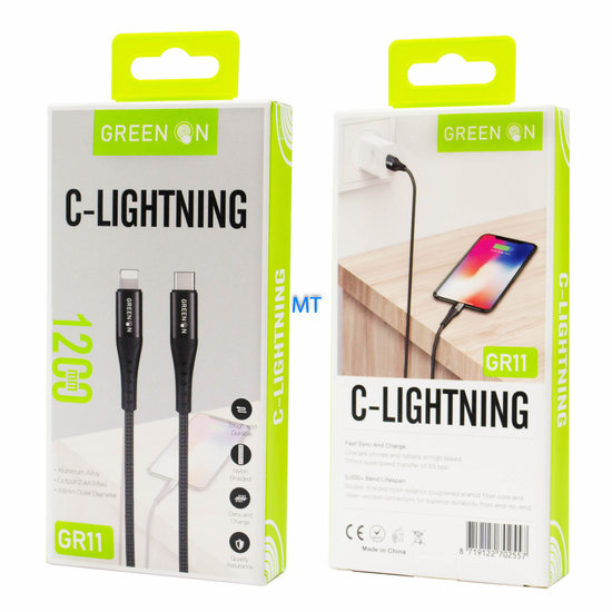 Green On Cable USB-C To IOS 1.2M