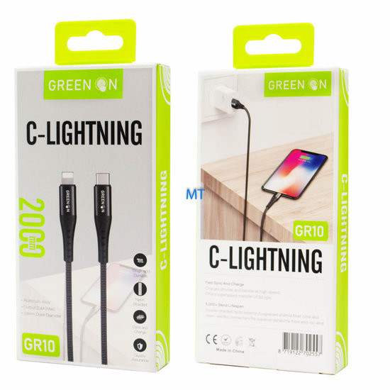 Green On Cable USB-C To USB Lightning 2M