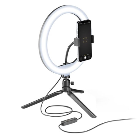 CELLULARLINE UNIVERSAL SELFIE RING WITH ADJUSTABLE BRIGHTNESS.