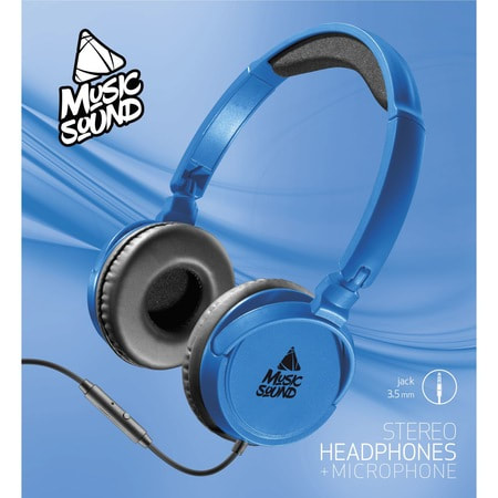 CELLULARLINE MUSIC SOUND HEADPHONES WITH MICROPHONE IN BLUE