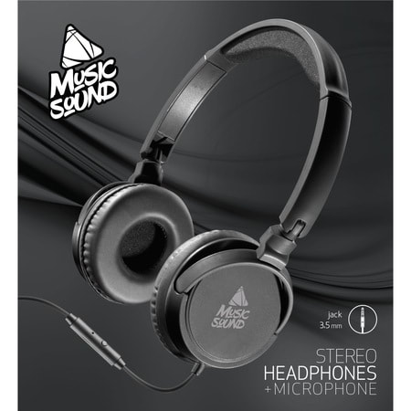 CELLULARLINE MUSIC SOUND HEADPHONES WITH MICROPHONE IN BLACK