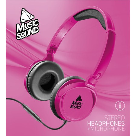 CELLULARLINE MUSIC SOUND HEADPHONES WITH MICROPHONE IN PINK