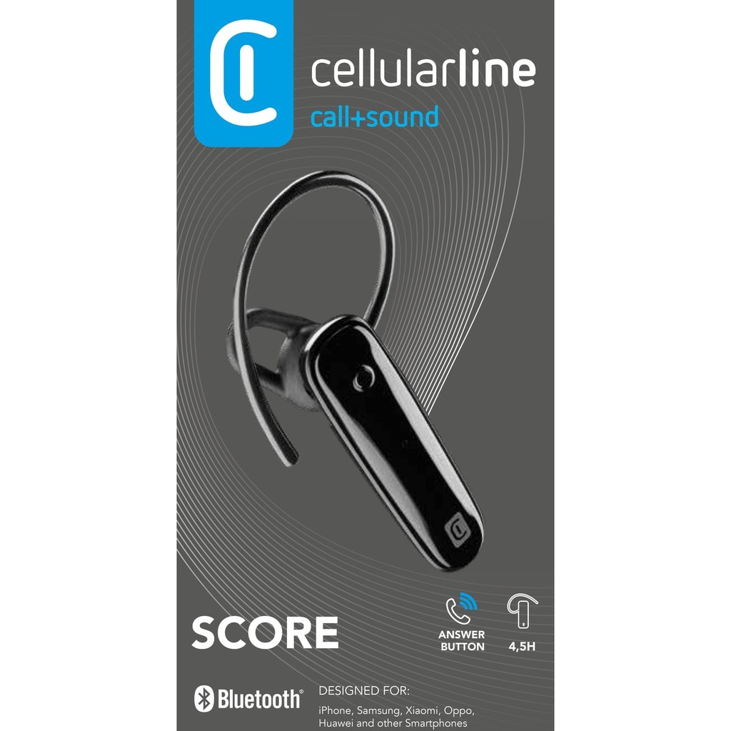 CELLULARLINE BLACK SCORE BLUETOOTH WIRELESS HEADSET