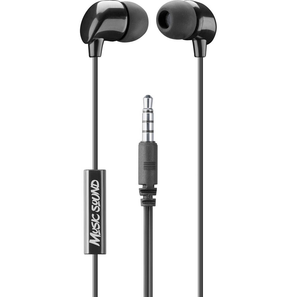 CELLULARLINE MUSIC SOUND IN-EAR EARPHONES WITH MIC UNIV. BLACK.