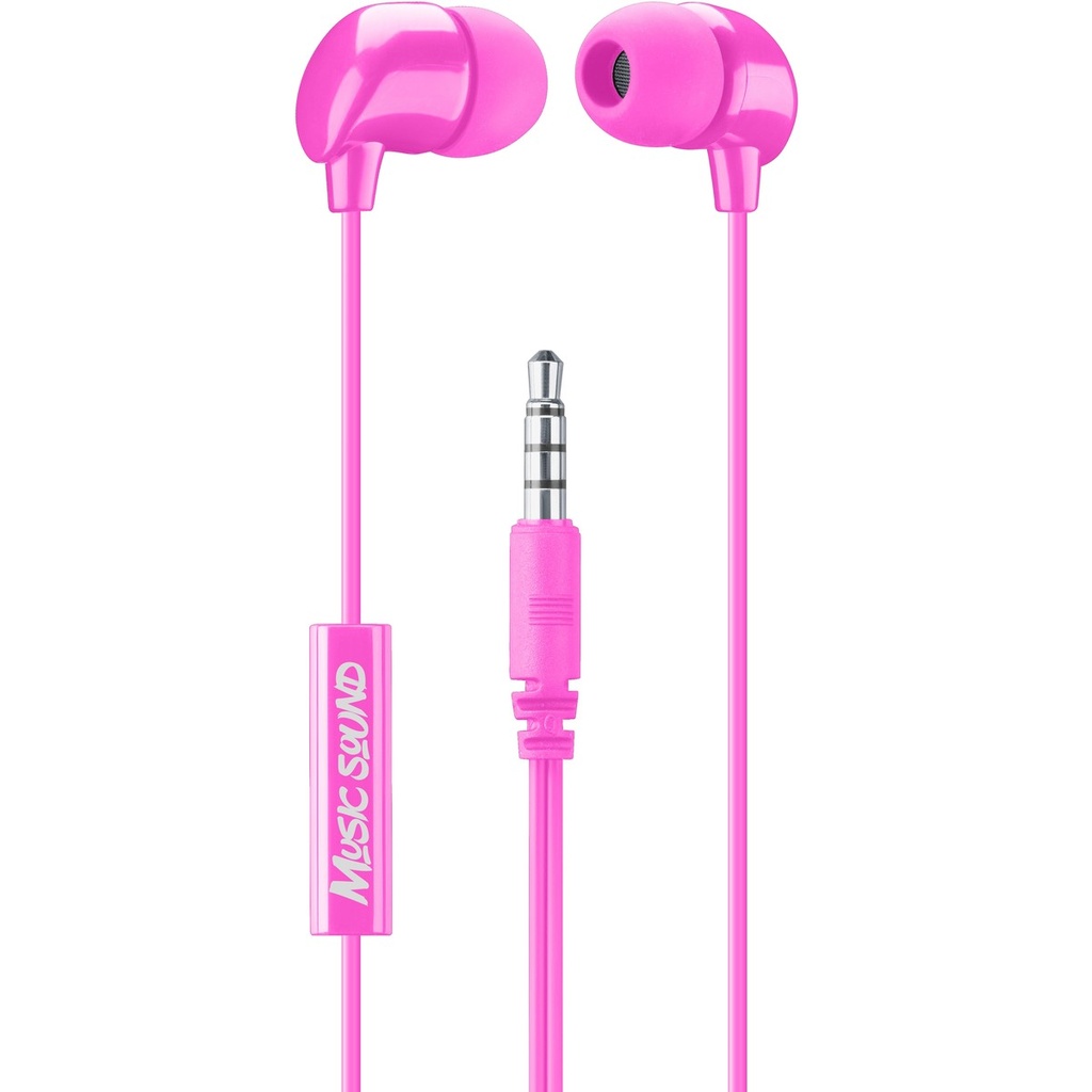 CELLULARLINE MUSIC SOUND IN-EAR EARPHONES WITH MIC UNIV. PINK.