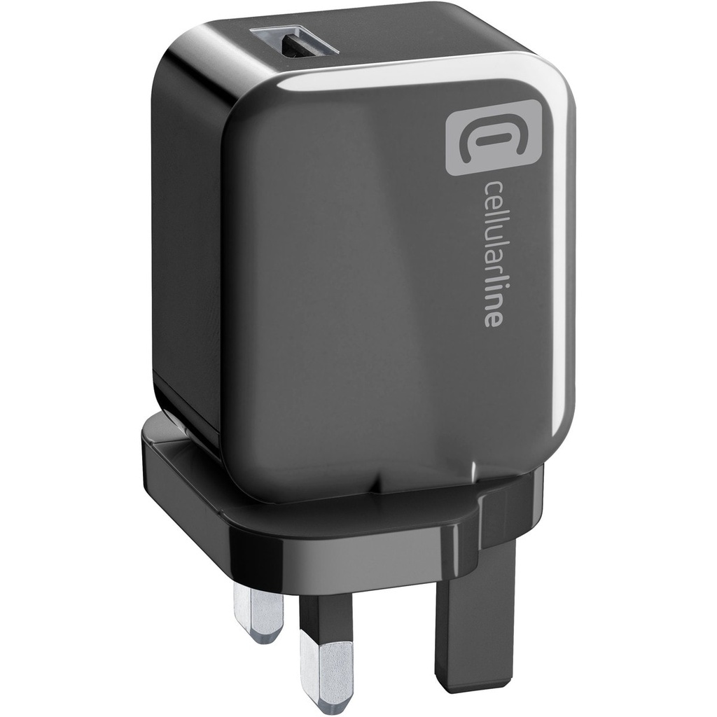 CELLULARLINE USB CHARGER QC18W UK PLUG BLACK.