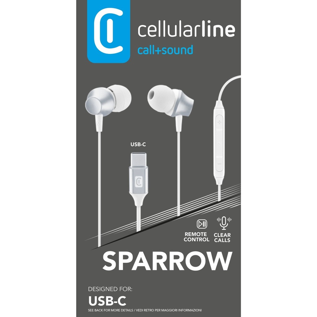 CELLULARLINE TYPE - C EARPHONES IN-EAR WHITE.