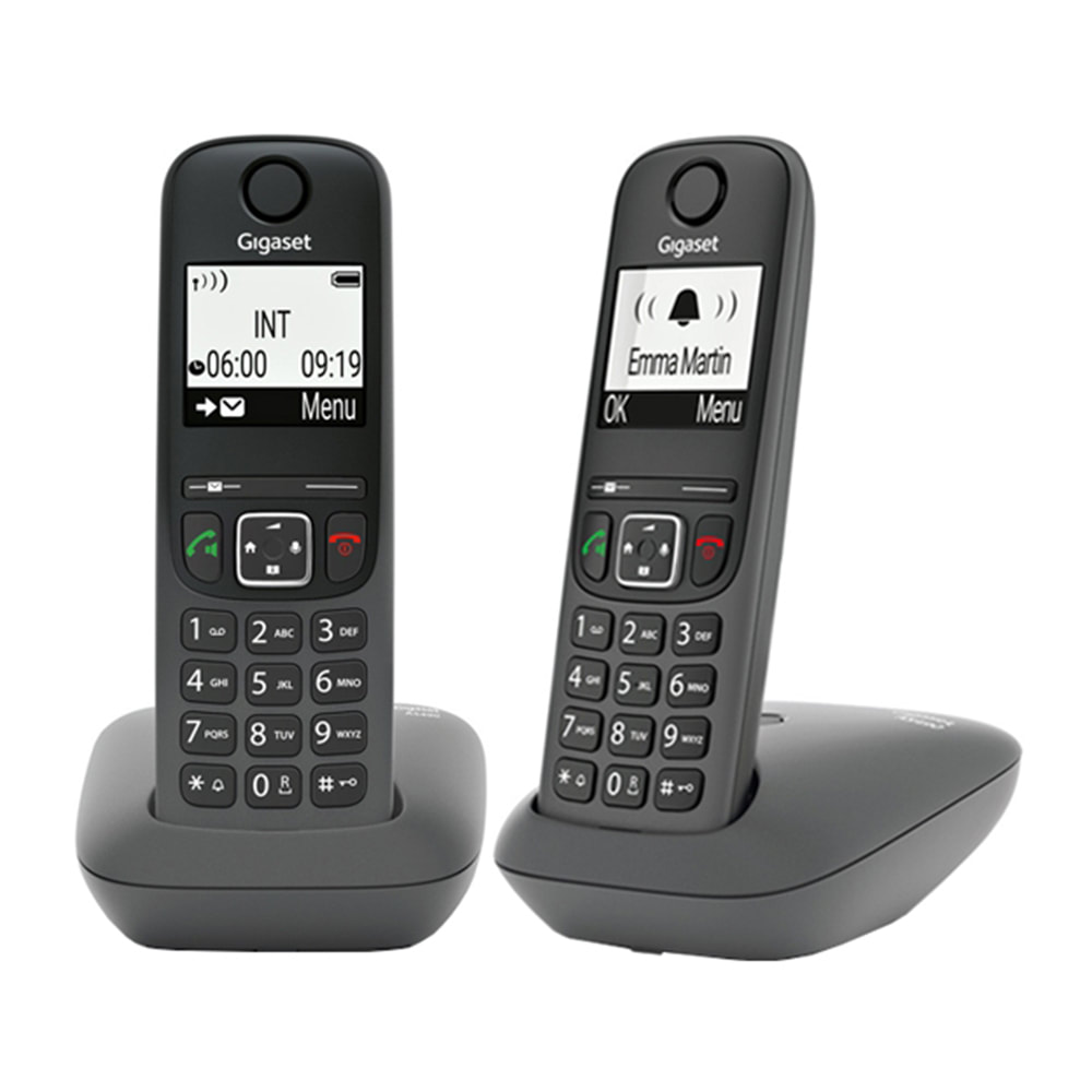 GIGASET AS490 DUO CORDLESS TELEPHONE SET BLACK