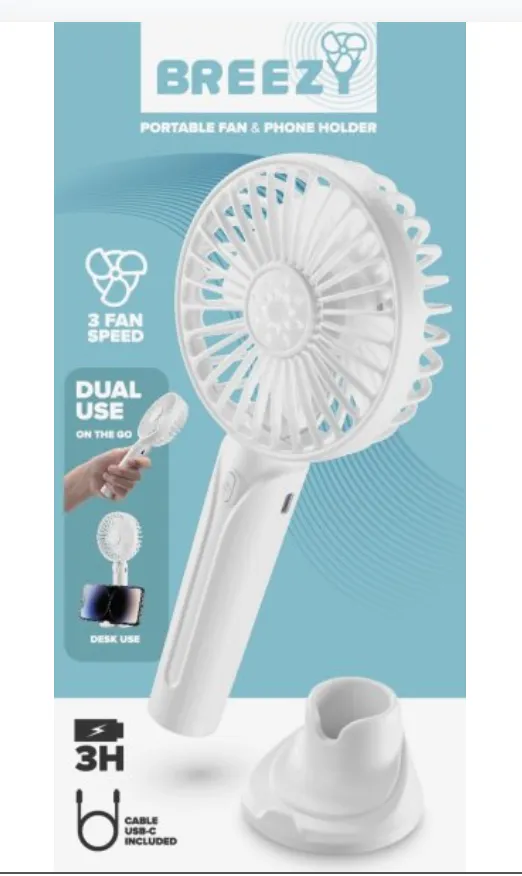 Breezy Portable Fan & Phone Holder